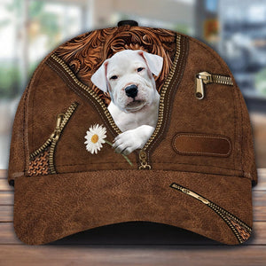 Dogo Argentino Holding Daisy Unisex Cap