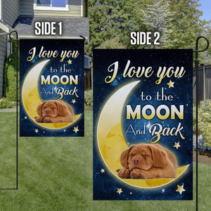 Dogue de Bordeaux I Love You To The Moon And Back Garden Flag