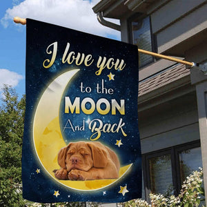 Dogue de Bordeaux I Love You To The Moon And Back Garden Flag