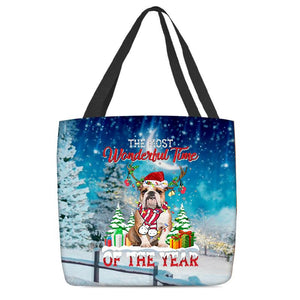 English Bulldog Christmas Tote Bag