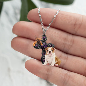 Bulldog Pray For God Stainless Steel Necklace