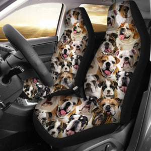 A Bunch Of English Bulldogs Car Seat Cover