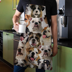 A Bunch Of English Bulldogs Apron/Great Gift Idea For Christmas