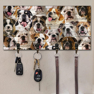 A Bunch Of English Bulldogs Key Hanger