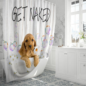 English Cocker Spaniel Get Naked Daisy Shower Curtain
