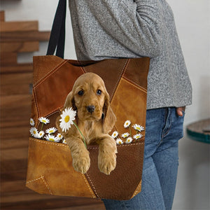 English Cocker Spaniel1 Holding Daisy All Over Printed Tote Bag