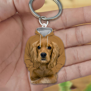 English Cocker Spaniel 3D Graphic Hoodie Acrylic Keychain