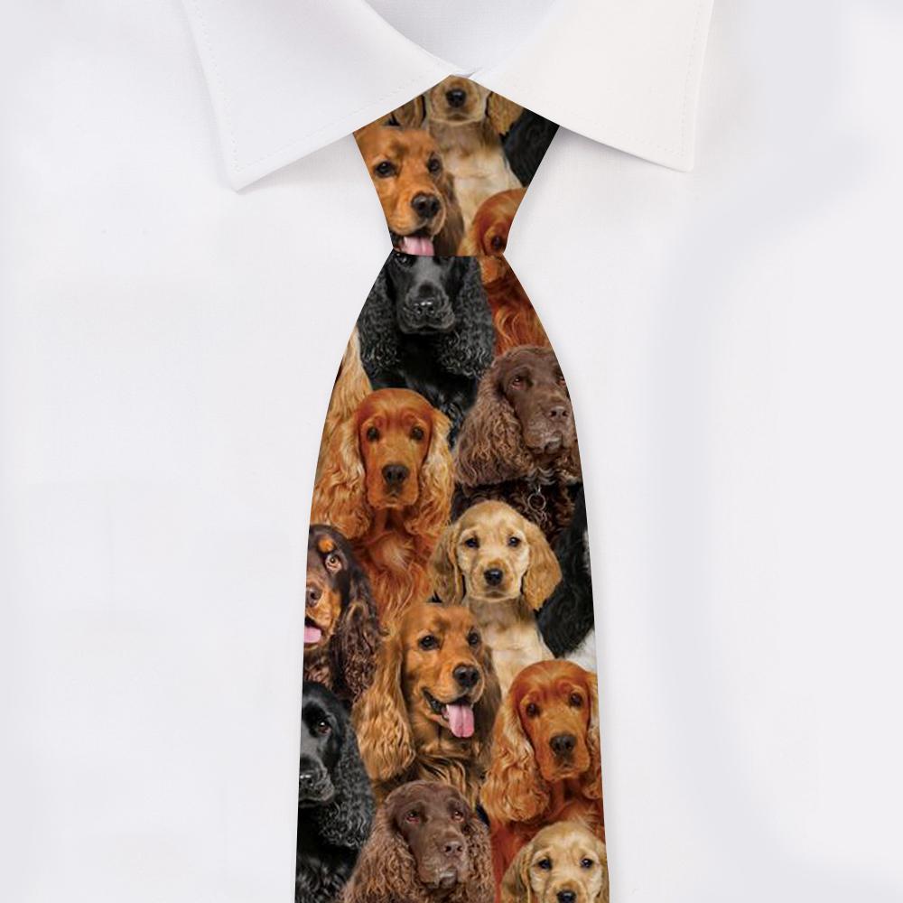 A Bunch Of English Cocker Spaniels Tie For Men/Great Gift Idea For Christmas