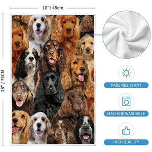 A Bunch Of English Cocker Spaniels Kitchen Towel