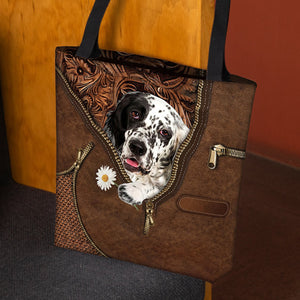 English Setter1 Holding Daisy Tote Bag
