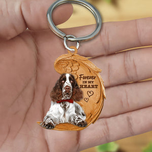 English Springer Spaniel Forever In My Heart Flat Acrylic Keychain