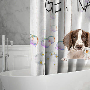 English Springer Spaniel Get Naked Daisy Shower Curtain