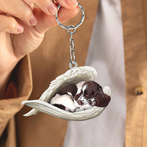 English Springer Spaniel Sleeping Angel Acrylic Keychain
