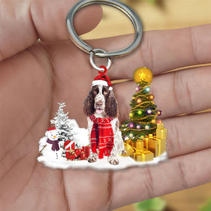 English Springer Spaniel Early Merry Christma Acrylic Keychain