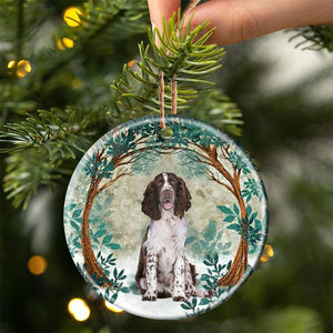 English Springer Spaniel Among Forest Porcelain/Ceramic Ornament