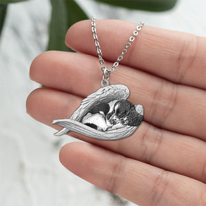 English Springer Spaniel02 Sleeping Angel Necklace
