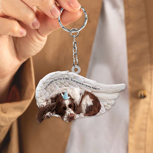 English Springer Spaniel Sleeping Angel - Forever In My Heart Acrylic Keychain