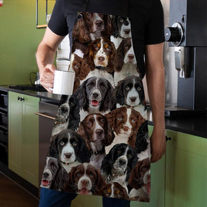 A Bunch Of English Springer Spaniels Apron/Great Gift Idea For Christmas