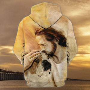 English Bulldog With God Unisex Hoodie