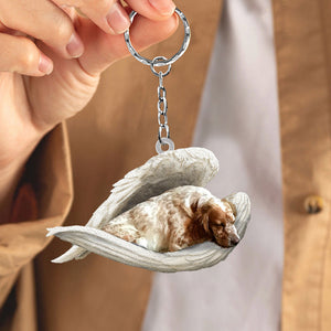 English setter Sleeping Angel Acrylic Keychain