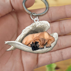 Fawn Great Dane Sleeping Angel Acrylic Keychain