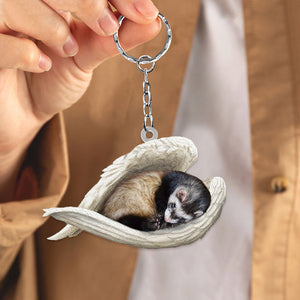 Ferret Sleeping Angel Acrylic Keychain