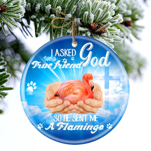 God Send Me A/An Flamingo Porcelain/Ceramic Ornament