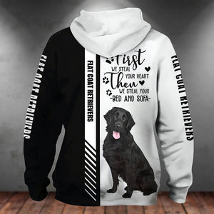 Flat Coat Retriever-First We Steal Your Heart Unisex Hoodie