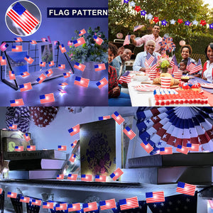 American Flag Lights String-30led/10 feet long