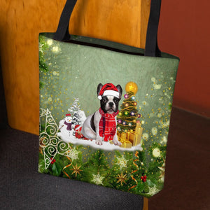 French Bulldog Merry Christmas Tote Bag