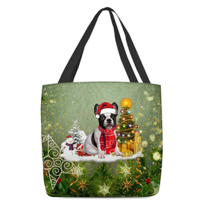 French Bulldog Merry Christmas Tote Bag