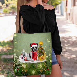 French Bulldog Merry Christmas Tote Bag