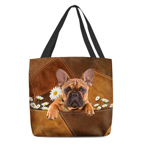 French Bulldog11 Holding Daisy All Over Printed Tote Bag