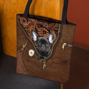 French Bulldog1 Holding Daisy Tote Bag