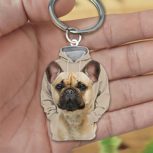 French Bulldog 3D Graphic Hoodie Acrylic Keychain