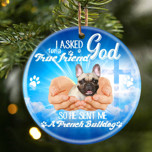 God Send Me A/An French Bulldog Porcelain/Ceramic Ornament