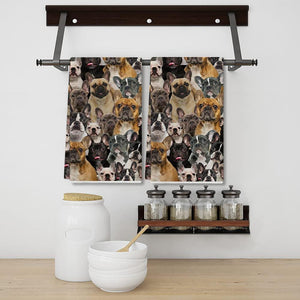 A Bunch Of French Bulldogs Kitchen Towel