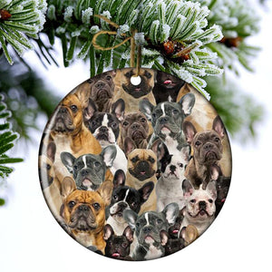 A Bunch Of French Bulldogs Porcelain/Ceramic Ornament