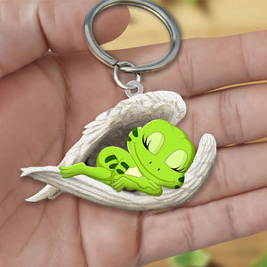 Frog Sleeping Angel Acrylic Keychain