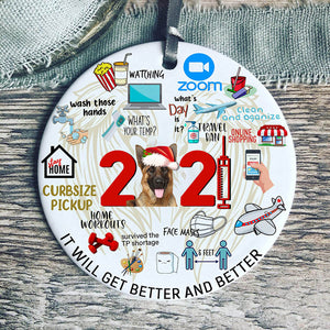 German Shepherd Covid Commemorative Ornament 2021 Christmas Tree Ornaments