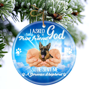 God Send Me A/An German Shepherd Porcelain/Ceramic Ornament