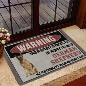 THIS PROPERTY IS PROTECTED BY HIGHLY TRAINED German Shepherd Doormat
