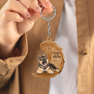 German Shepherd02 In My Heart Flat Acrylic Keychain