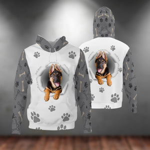 German Shepherd 3-Paw Dog Unisex Hoodie