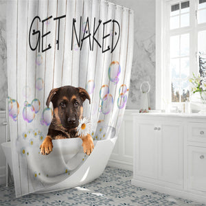German Shepherd 2 Get Naked Daisy Shower Curtain