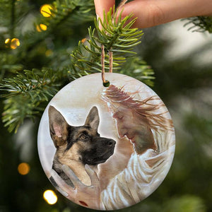 New Release -German Shepherd 02 With God Porcelain/Ceramic Ornament