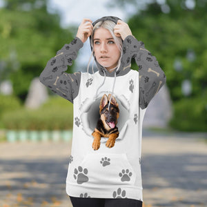German Shepherd 3-Paw Dog Unisex Hoodie
