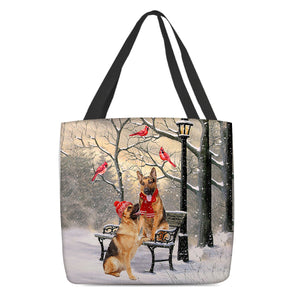 German Shepherd Hello Christmas/Winter/New Year Tote Bag