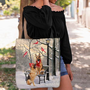 German Shepherd Hello Christmas/Winter/New Year Tote Bag