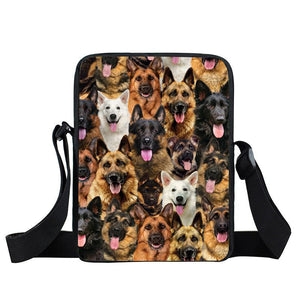 A Bunch Of German Shepherds Oxford Cloth Zipped Messenger Bag